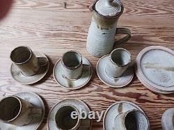 Service à café en poterie vintage de Cornouailles de John Buchanan