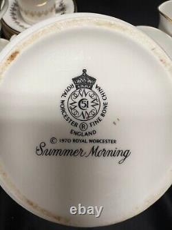 Service à café et thé Vintage Royal Worcester Summer Morning pour 8 personnes.