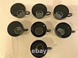 Service à café/thé Wedgwood Vintage Black Basalt Jasperware de 7 pièces fabriqué en Angleterre