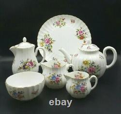 Service à thé Royal Worcester White Roanoke pour 6 personnes 1ère qualité