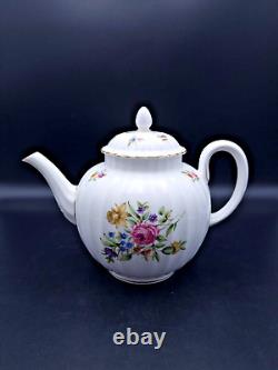 Service à thé Royal Worcester White Roanoke pour 6 personnes 1ère qualité