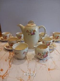 Service à thé / café vintage Clarice Cliff Newport Pottery Devonshire Rose (Oberon)
