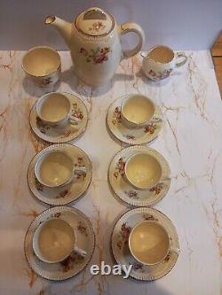 Service à thé / café vintage Clarice Cliff Newport Pottery Devonshire Rose (Oberon)