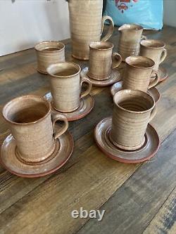 Service à thé / café vintage en poterie du studio Isle Of Cumbrae de Donald & Elizabeth Swan