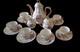 Service à Thé Et à Café En Porcelaine Vintage Des Années 1950, Motif Floral, 15 Pièces Au Total