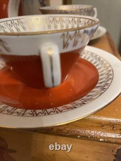 Service à thé vintage Chodziez Pologne : théière, crémier, sucrier et 4 tasses
