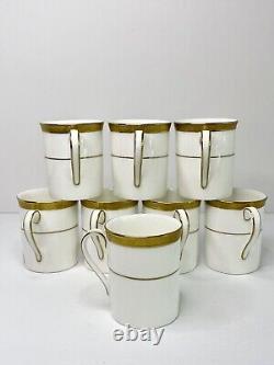 Service de tasses à café et thé Demitasse Royal Doulton ROYAL GOLD de 8 pièces, vintage H4980, NEUF avec étiquettes.