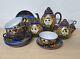 Service De Thé Et Café Japonais Satsuma Pour 6 Personnes, 15 Pièces, En Porcelaine Vintage Rare.
