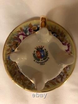 Set Capodimonte Vintage Cappuccino Avec Cafetière. Servit 12. Jamais Utilisé