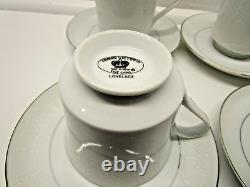 Set De 4 Vintage Crown Victoria Fine Chine Lovelace Coffee Cups & Saucers