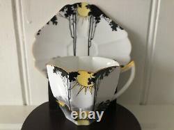 Shelley 11678 Queen Anne Shape Sunrise & Tall Trees Plat Coffee Cup & Saucer Set