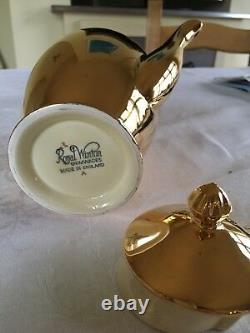 Superbe Coffret De Café Royal Winton Grimwades Gold Lustre Pour Six