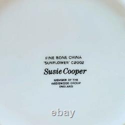 Susie Cooper Wedgwood Sunflower Coffee / Tea Set C2002 Made In England Bone