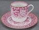 Tasse Et Soucoupe Demitasse Rose Primrose Floral Et Doré De Copeland Vers 1881