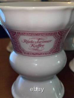 Tasses à café à quatre pieds Rüdesheimer Kaffee HEINRICH H&C Vintage Allemagne des années 1960