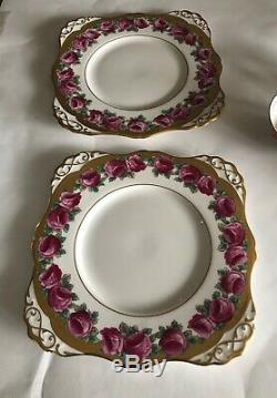 Toscane Fine Anglais En Porcelaine Tendre Dessert Café Pour 8 Vintage