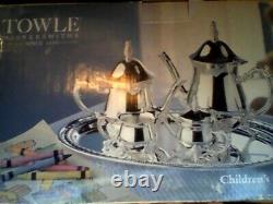 Towle 5 Pièces En Argent Pour Enfants Cafe & Tea Set Vintage 1990's