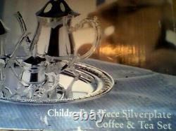 Towle 5 Pièces En Argent Pour Enfants Cafe & Tea Set Vintage 1990's