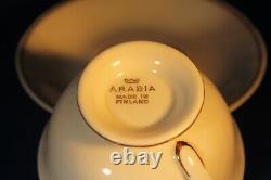 Vintage 12 Tasses 12 Saucer Beige Arabia Finland Porcelaine Cafetière