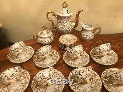 Vintage 12 Tasses 12 Soucoupes Allemand Bavaria Sucrier Milk Cup Jug Bowl Set Café