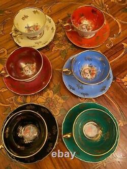 Vintage 6 Tasses 6 Soucoupes Allemandes R Bavaria Porcelain Coffee Set