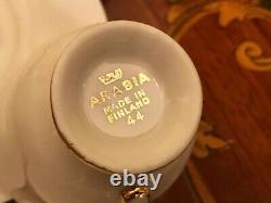Vintage Années 1960. 10 Tasses 10 Soucoupes Arabia Finland Porcelain Coffee Tea Set