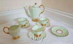 Vintage Art Deco Hammersley And Co Tea Set Pale Green And Gold Guilded Design