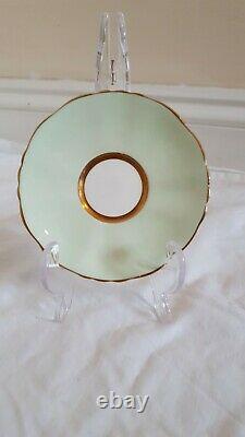 Vintage Art Deco Hammersley And Co Tea Set Pale Green And Gold Guilded Design