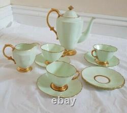 Vintage Art Deco Hammersley And Co Tea Set Pale Green And Gold Guilded Design