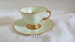 Vintage Art Deco Hammersley And Co Tea Set Pale Green And Gold Guilded Design