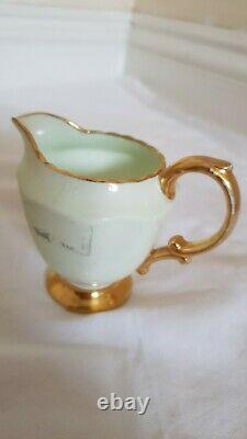 Vintage Art Deco Hammersley And Co Tea Set Pale Green And Gold Guilded Design