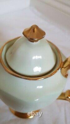 Vintage Art Deco Hammersley And Co Tea Set Pale Green And Gold Guilded Design