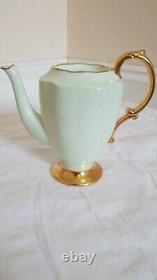 Vintage Art Deco Hammersley And Co Tea Set Pale Green And Gold Guilded Design