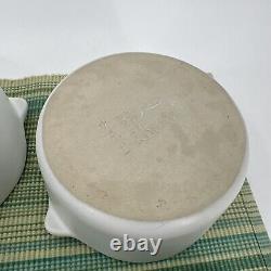 Vintage Bennington Pottery Vermont White Lug Soup Bowls 1641 5 X 2.5 Ensemble De 6