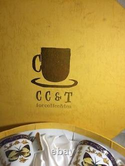 Vintage CC&T pour café et thé Ensemble de poignées en forme de papillon MIB