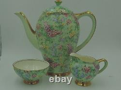Vintage Empire Chintz Lilac Time Théière / Pot De Café Tea Set Sugar Bowl Creamer