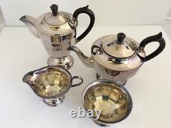 Vintage Epns Argent Plated Coffee & Tea Set 4 Pièces Sheffield Angleterre
