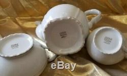 Vintage Gold China Baronnet Japon Footed Café Set Pot, Creamer & Sugar Tea Set