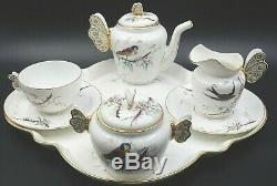 Vintage Haviland Limoges France Papillon Handled 9 (neuf) Piece Tea Set Café