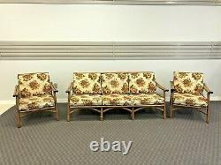 Vintage MID Century Modern Sofa Set Chaise Basse En Bambou Bentwood Boho Chic