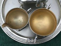 Vintage Manning Bowman & Co Metalware Café Percolateur Électrique / Ensemble De Service Urn