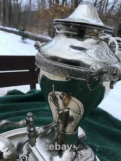 Vintage Manning Bowman & Co Metalware Café Percolateur Électrique / Ensemble De Service Urn