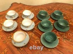 Vintage Mixed 10 Tasses & Saucers German Bavaria R. S Germany Coffee Porcelaine Set