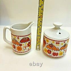 Vintage Nippon Cafeter Pot Cup Set Avec Support En Fil Métallique Retro Kitsch Decor