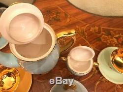 Vintage Norvégienne En Céramique En Porcelaine Egersund 6 Tasses 6 Soucoupes Ensemble Complet Café