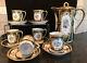 Vintage Occupé Japon Oritake Peint À La Main Jeweled Coffee Chocolate Set