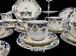 Vintage Paragon China Tea / Coffee Set Pour 6 Personnes / Bleu Stand Boniston & Cake