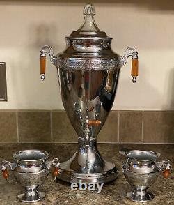 Vintage Percolateur De Café Électrique Forman Bros Ny 3 Pc Set Bakelite Art Deco