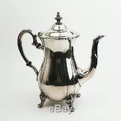 Vintage Pilgrim Silverplate 4 Piece Tea & Coffee Set & Décoration Plateau Métal
