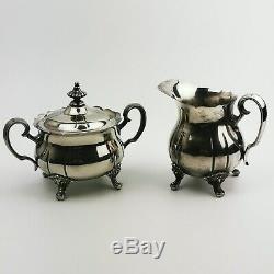 Vintage Pilgrim Silverplate 4 Piece Tea & Coffee Set & Décoration Plateau Métal